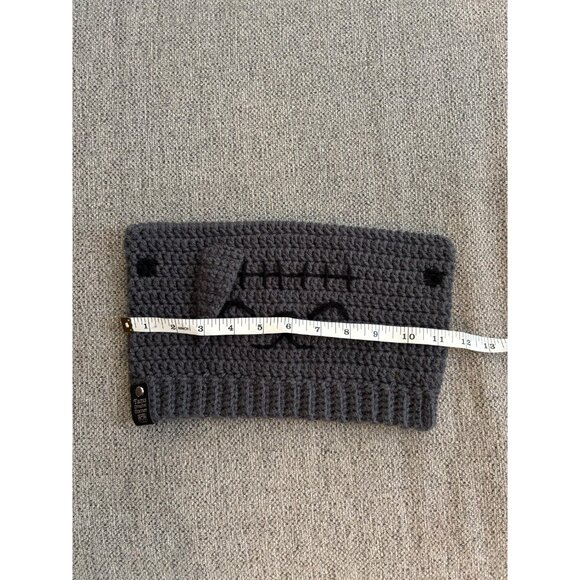 Grey Cat Beanie with black stitches/scar, mouth and gauges - Picture 6 of 10